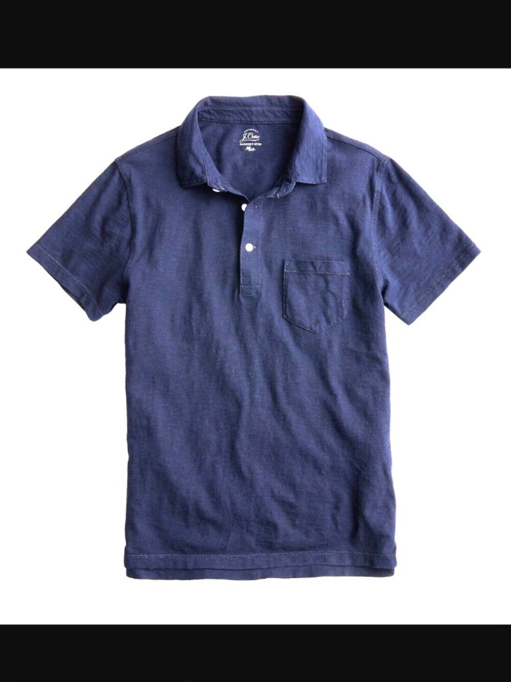 J.Crew Men Garment-dyed slub cotton pocket polo shirt | Color Navy | Size M